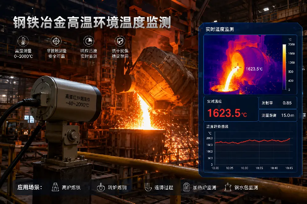 钢铁冶金高温环境温度监测解决方案